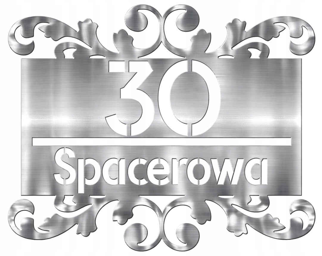 Adresní tabulka číslice nerezová ocel 67x55 cm číslo domu ulice Cnc laser