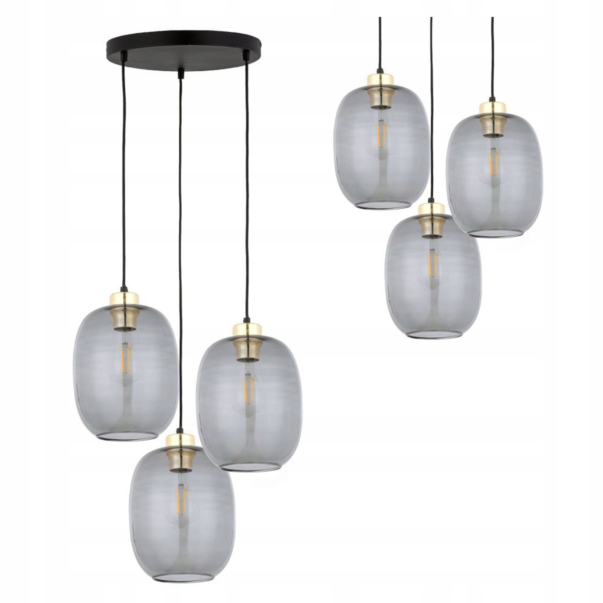 Trojité sklenené závesné svietidlo na kruhu pre obývaciu izbu Delta 4840 Tk Lighting