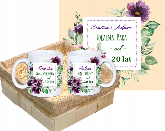 

Kubki w skrzynce Rocznica śLUBU 50 40 25 jubileusz