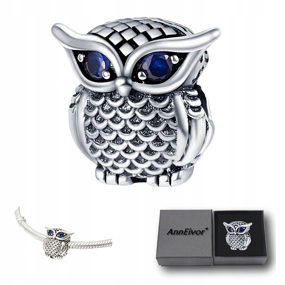 Korálek Přívěsek Charms Beads Stříbrný S925 Sova Owl Modulární náramek