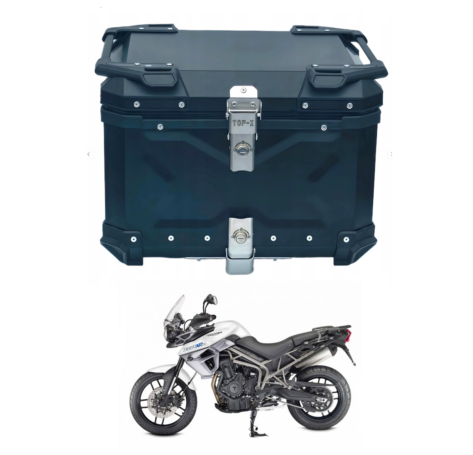 45L motocyklový Kufr Anodovaný Hliníkový Triumph Tiger 800 900 1050 1200