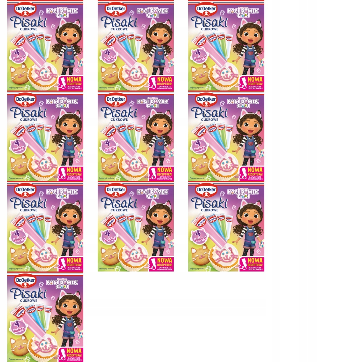 10x 68g Dr . oetker pisaki cukrowe koci domek gabi Karton