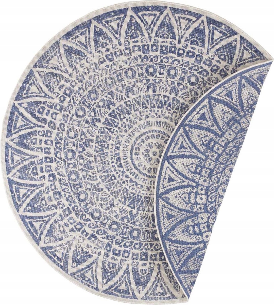 

Dywan niebieski,dwustronny,tarasowy koło 100cm