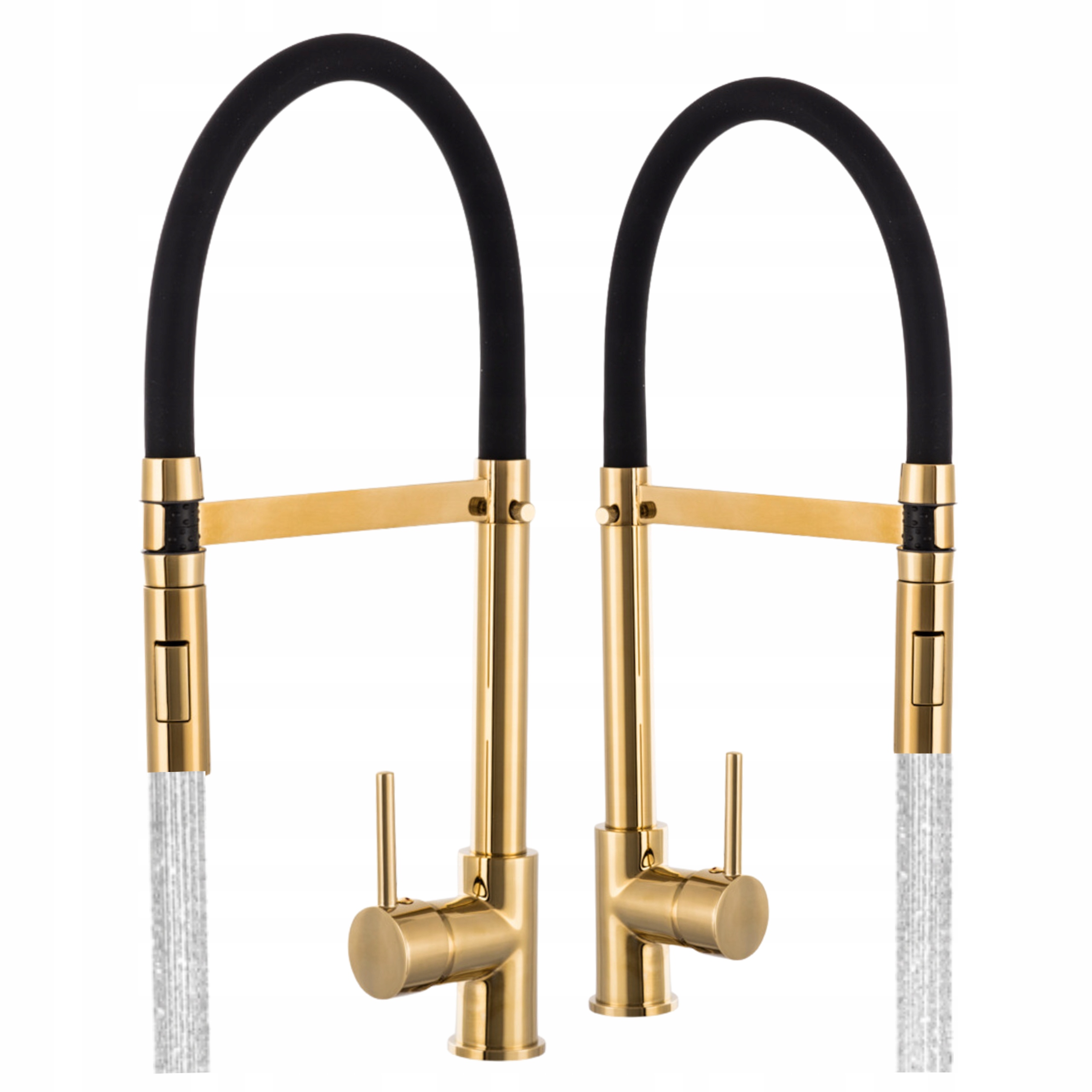 Kuchyňská baterie Vento Zlatá s výsuvným elastickým výtokem Kuchyňský kohout