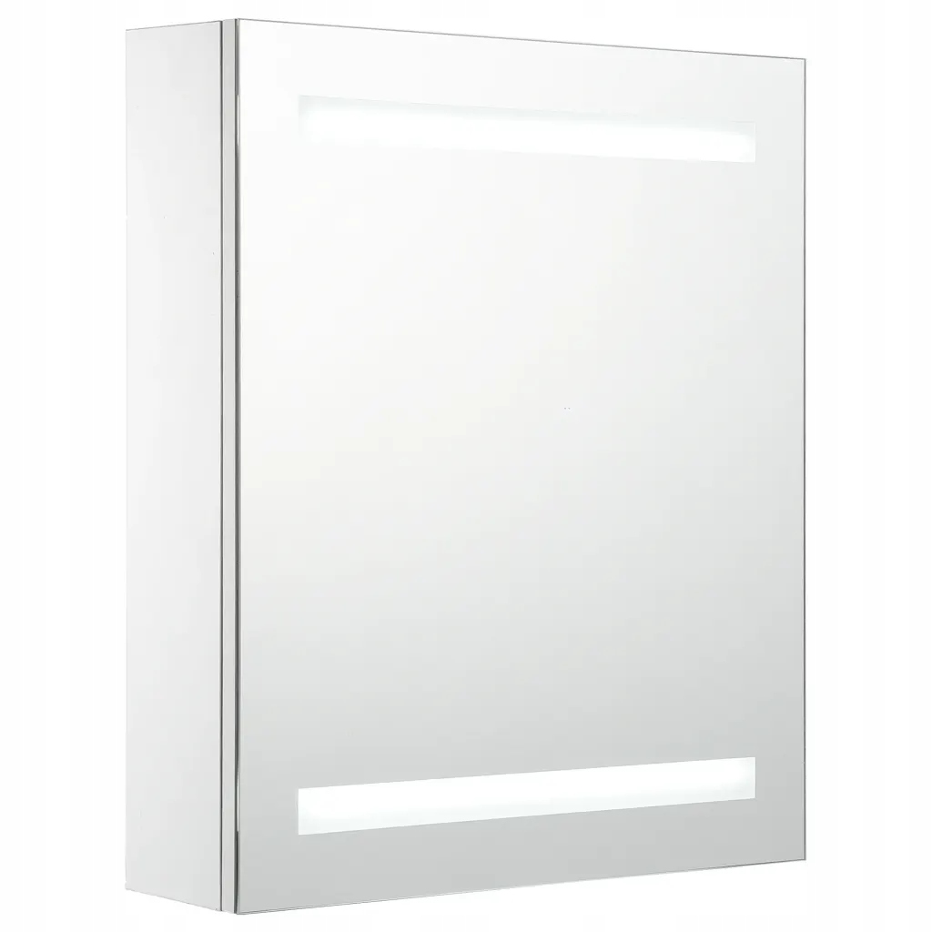 Koupelnová skříňka se zrcadlem a Led osvětlením, bílá/stříbrná, 50x13,5x60 cm