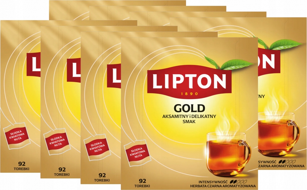 Lipton Gold Tea Herbata czarna 138g 92 torebki x8
