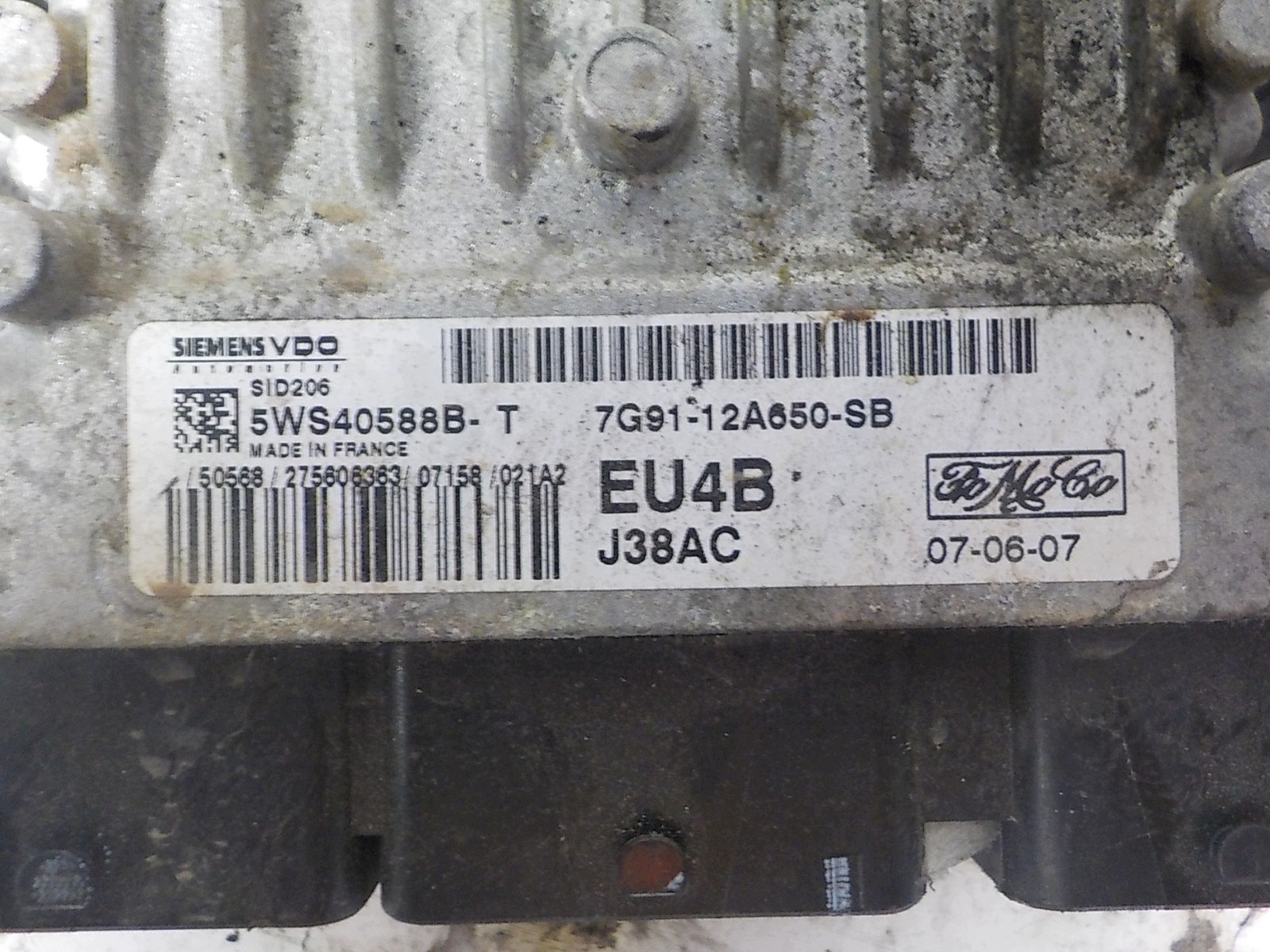 FORD MONDEO IV computer control unit 7G91-12A650-SB 5WS40588B-T EU4B