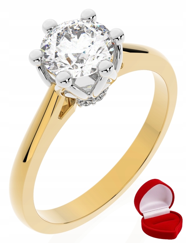Zlatý Prstýnek 585 14k Diamant Brylant 0,70 ct R25