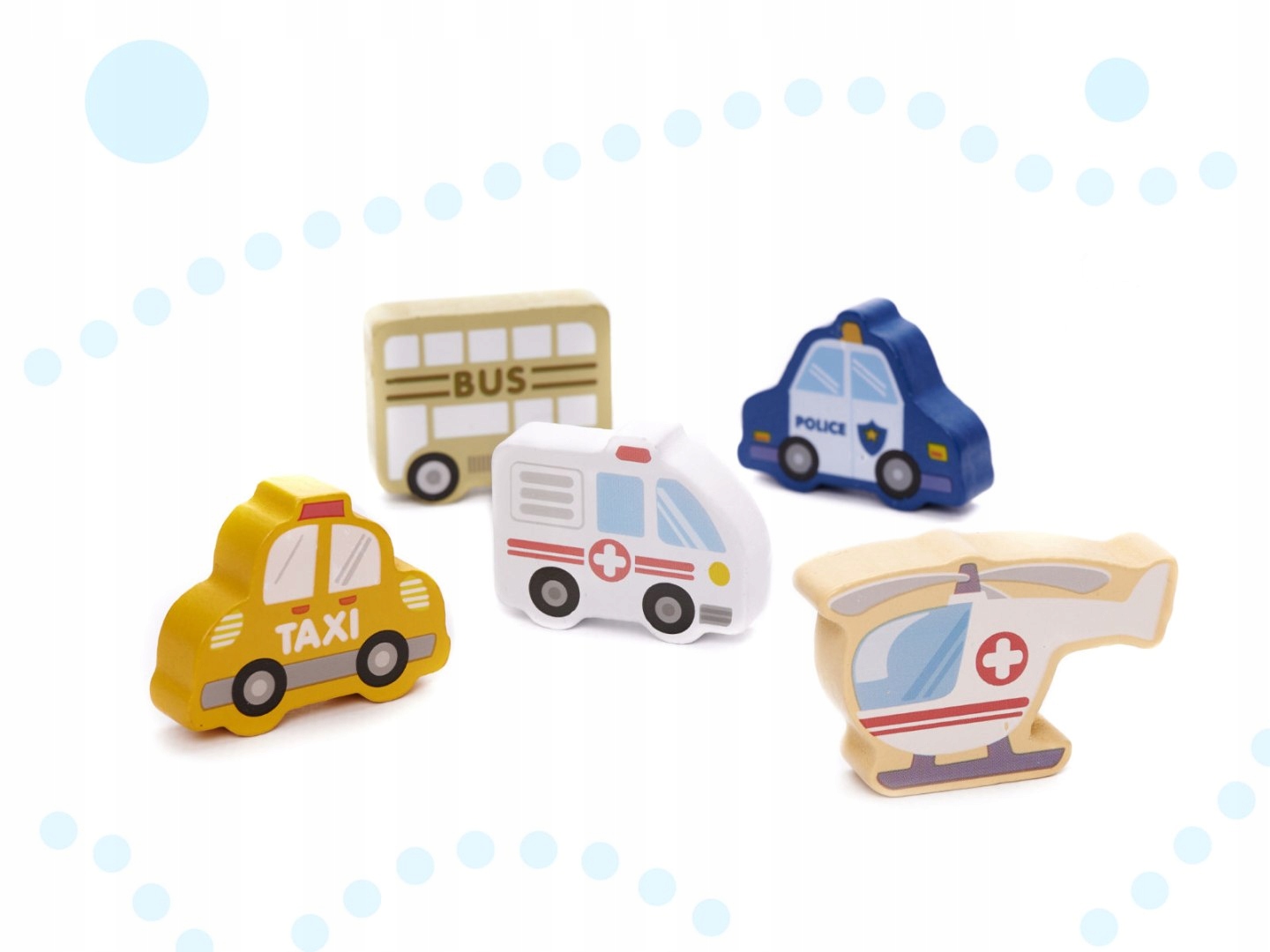 KLOCKI DREWNIANE EDUKACYJNE MIASTO PUZZLE 100EL. Szerokość produktu 42 cm