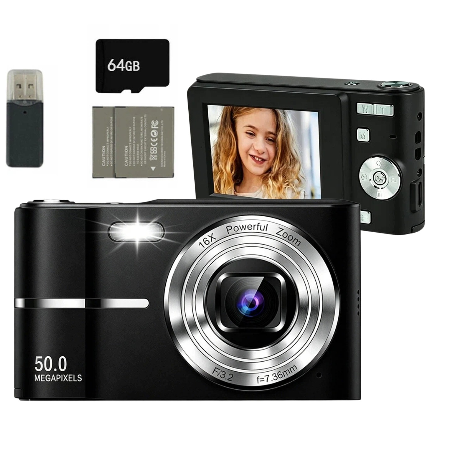 Digitální Fotoaparát Hd 1080P 50MP Natáčení Antishake Sváteční Dárek