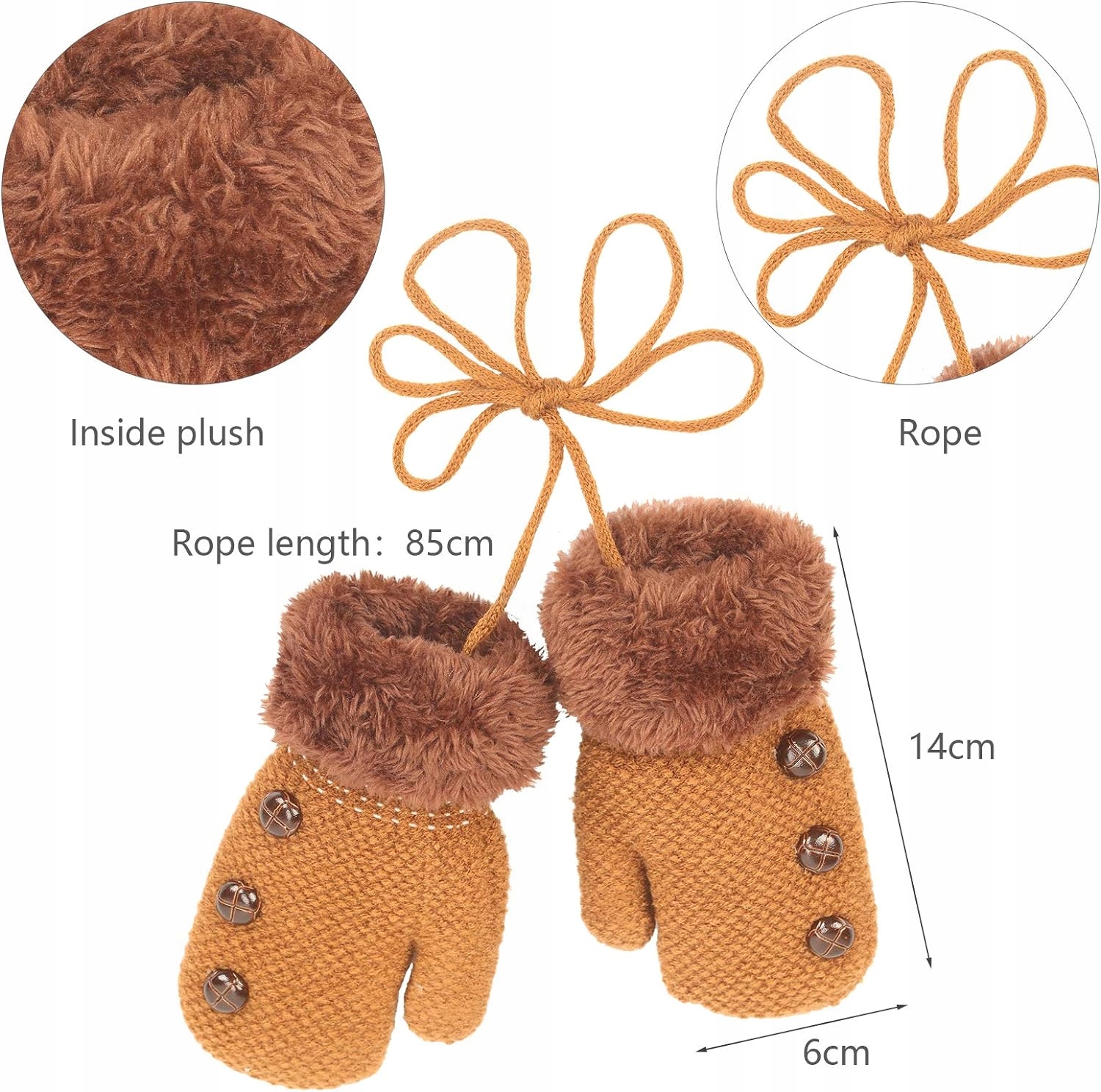 RĘKAWICZKI JEDNOPALCZASTE ZIMOWE CIEPŁE DZIECIĘCE 1-3 LATA 2 PARY Marka Inna marka