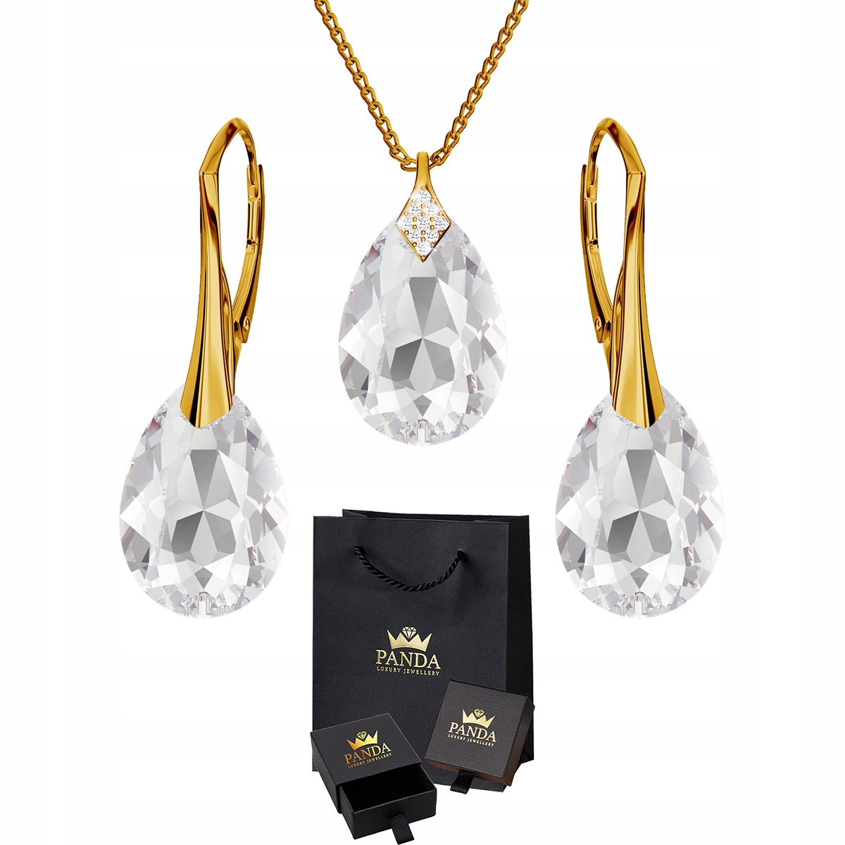 

Pozłacany Komplet Biżuterii Swarovski Srebro 925