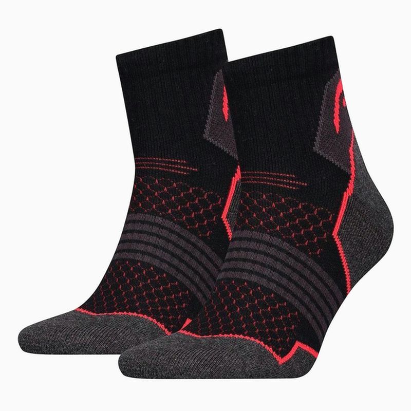 Skarpety Head Hiking Quarter Socks 2P Black/red 35-38