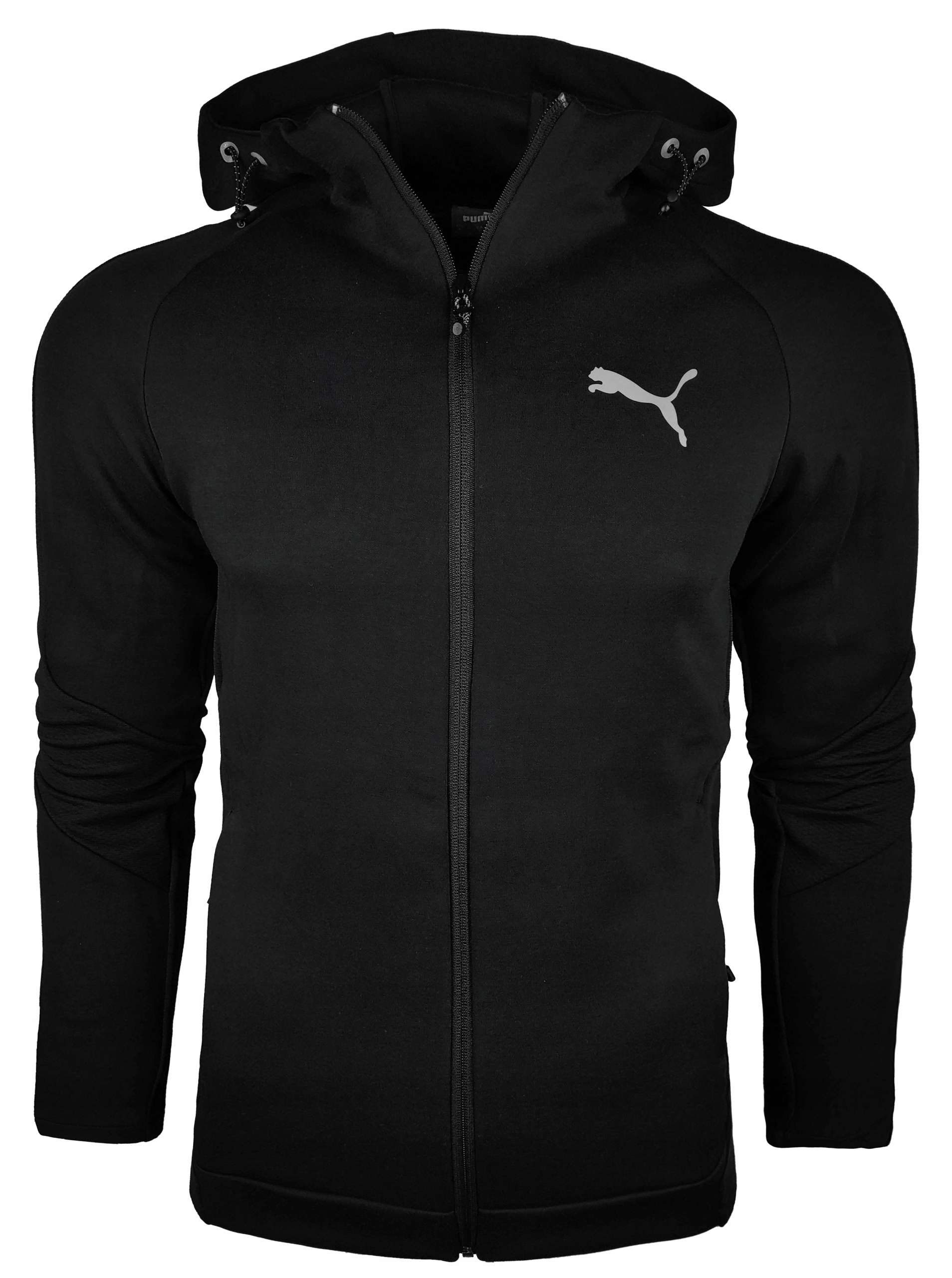 3322 Bluza Męska Puma Rozpinana Z Kapturem Zapinane Kieszenie Czarna L