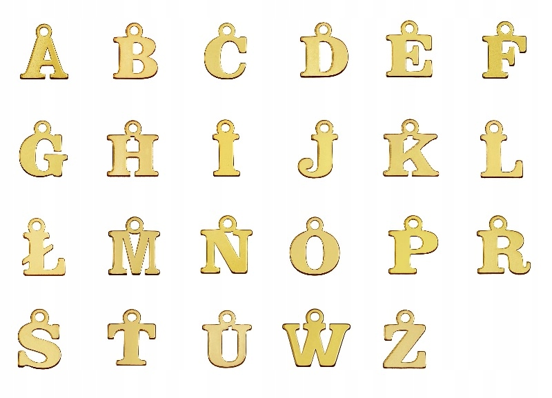 

Zawieszka dowolna literka wisor litera srebro pozł