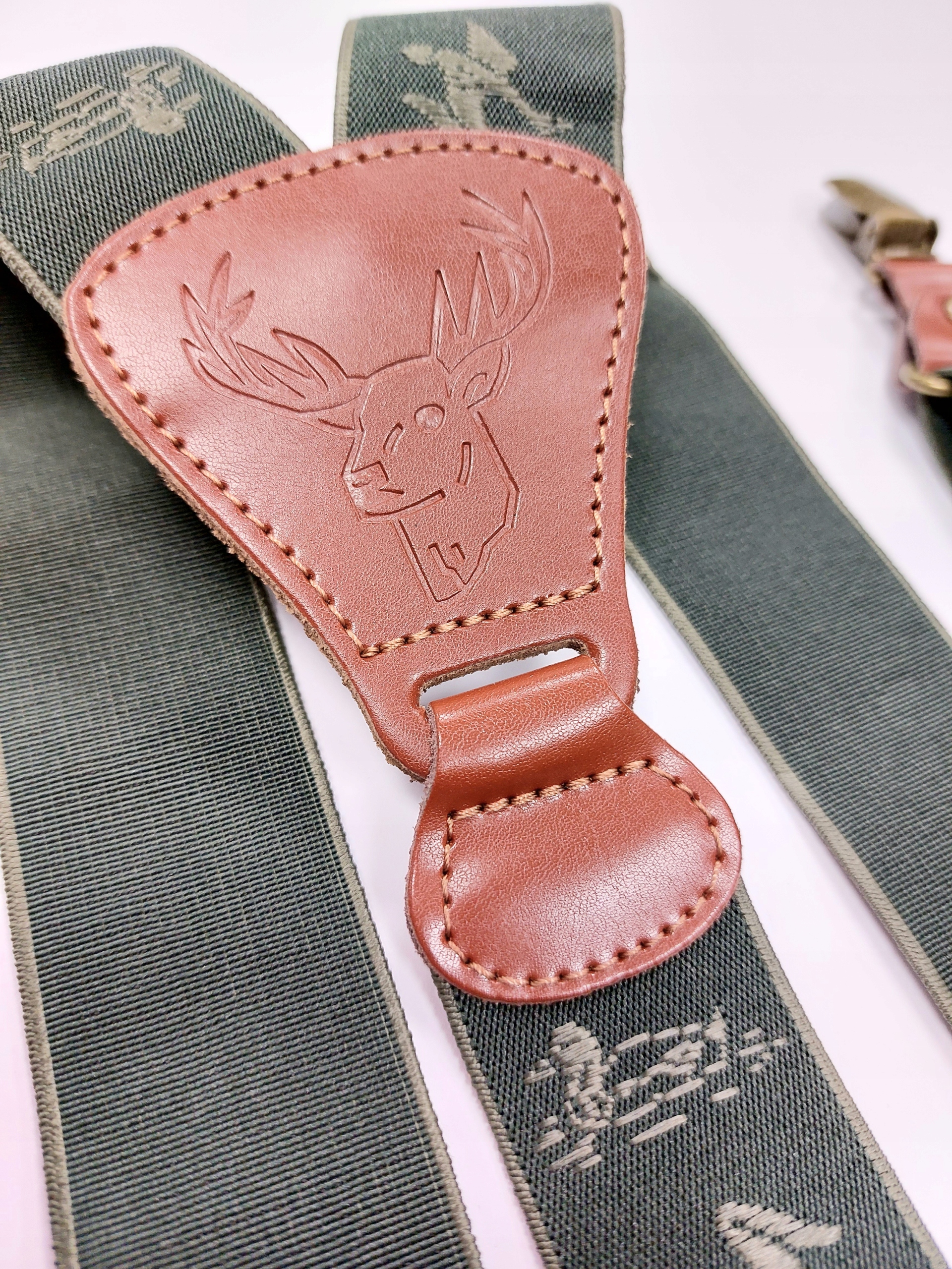 Szelki myśliwskie 35mm gum belgijska zieleń ciemna Materiał dominujący guma