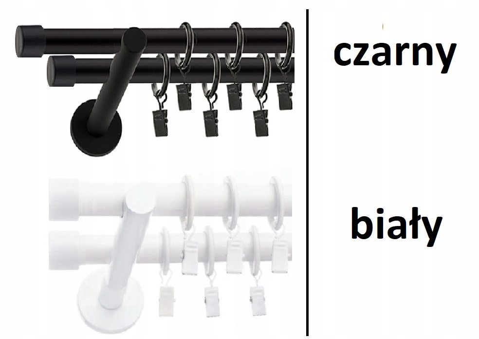 Karnisz podwójny Metal Czarny Nowoczesny 19 19 320 Rodzaj karnisza podwójny