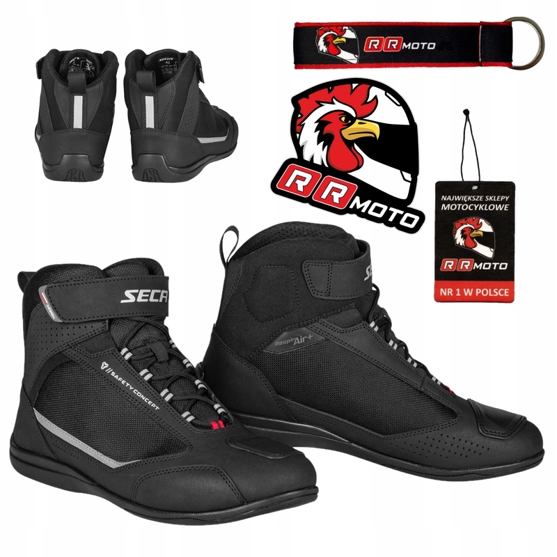Krátke motocyklové topánky Seca Traffic II Black čierne Darčeky