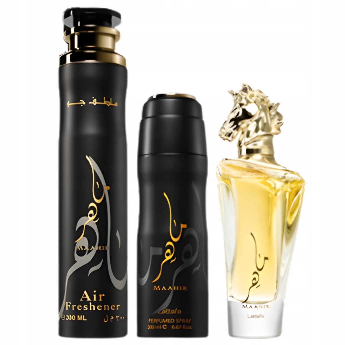 Sada Lattafa Maahir 100 ML Parfémovaná Voda Deo 200 ML Air Freshener 300 ML