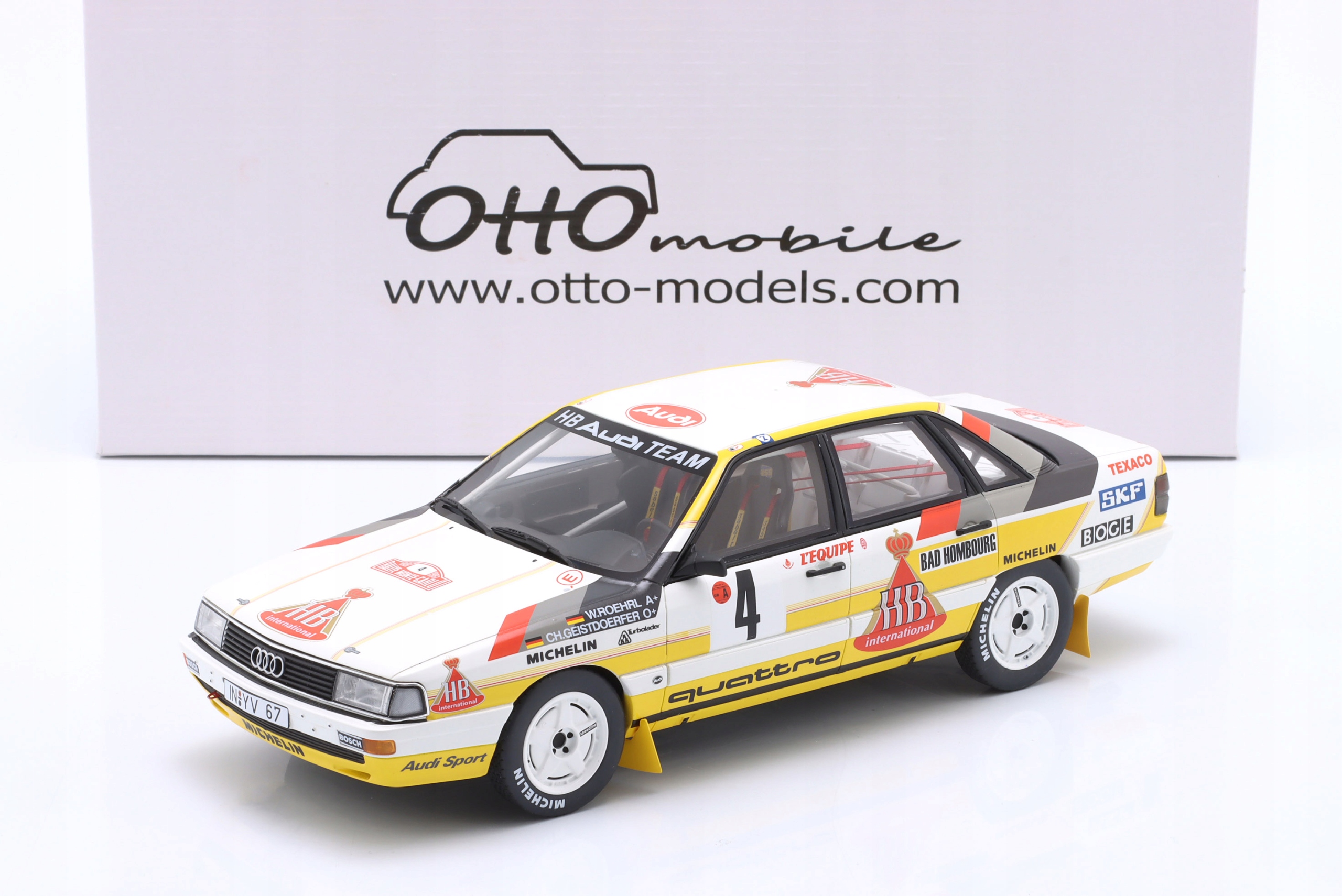 Otto Audi 200 Quattro #4 W.Roehrl 3. rallye Monte Carlo 1987 1/3000 1:18