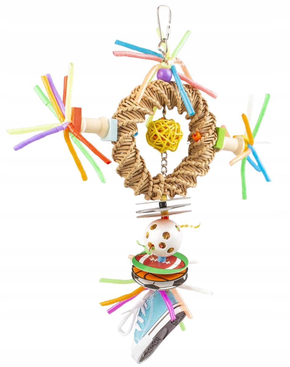 Levně Duvo+ Hračka pro ptáky Slaměný přívěsek Ring 35 cm