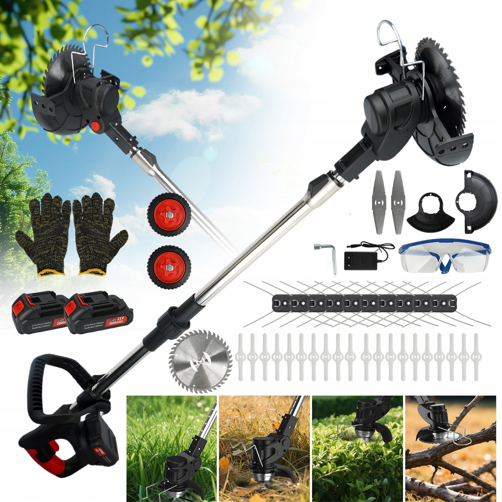 Aku Vyžínač Vyžínač Křovinořez Na Kolečkach Sada Skládací