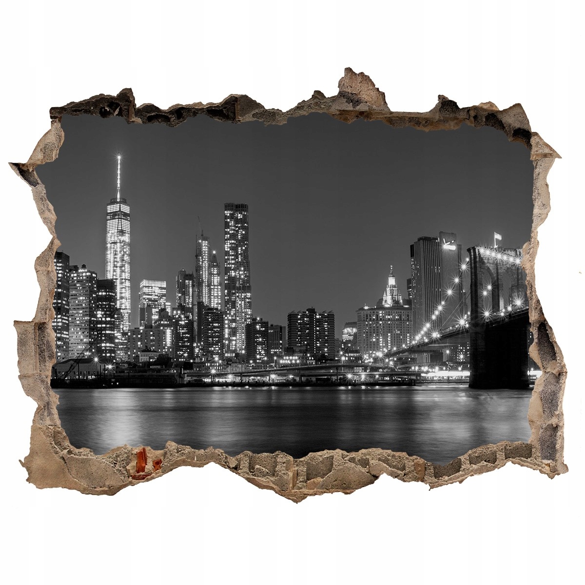 

Fototapeta dziura na ścianę 3d Manhattan nocą