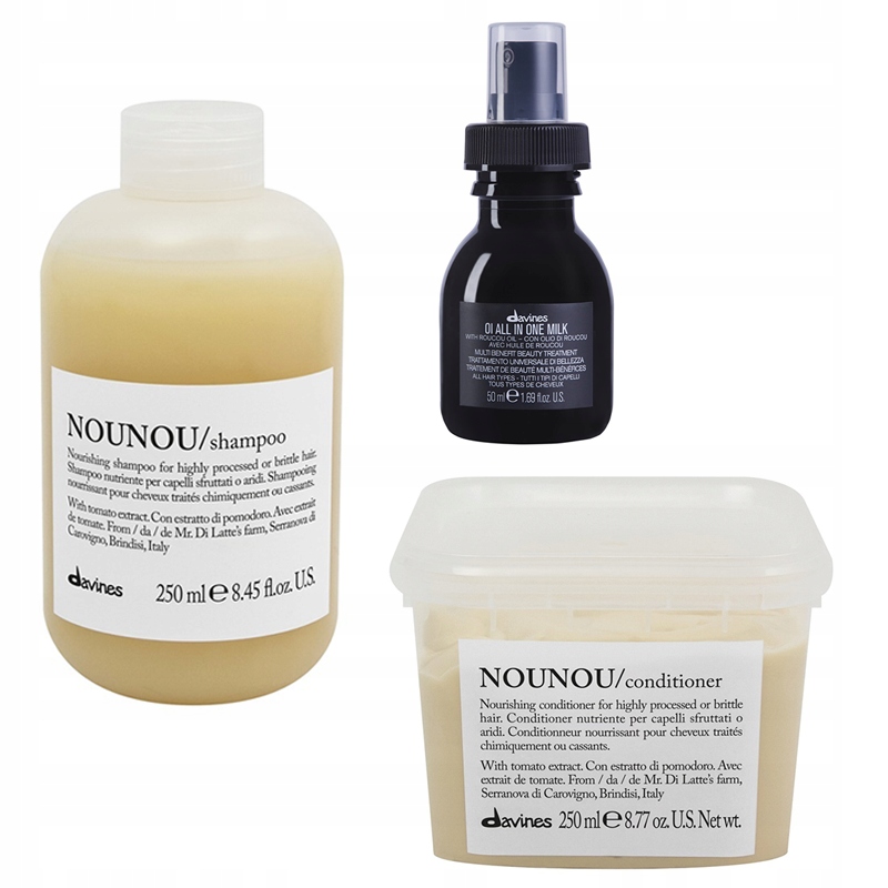 Davines Nounou šampon 250 ml kondicionér 250 ml Oi Oil All mléko 50 ml