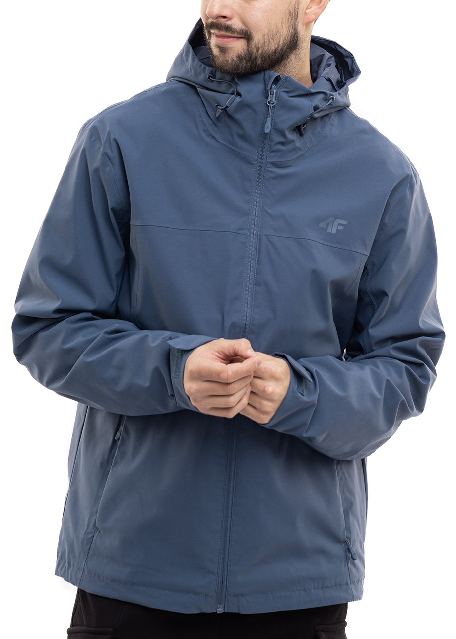 Pánská bunda 4F Softshellová přechodová s kapucí Sportovní větrovka vel. S