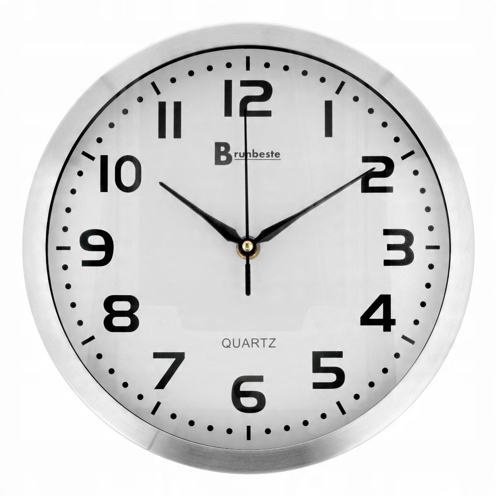 

Zegar Ścienny Cichy Metalowy Srebrny 25cm 1857