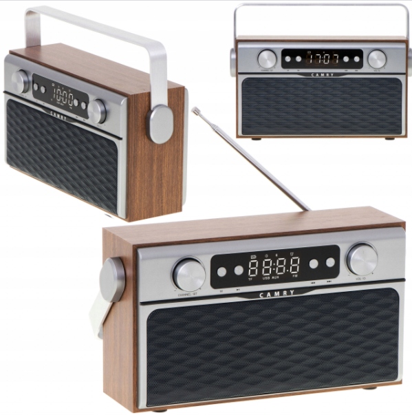 Kuchyňské Rádio Retro Dřevěné Bluetooth Usb Fm Sd