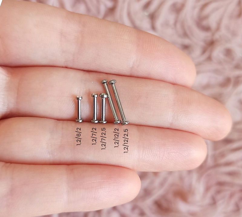 KOLCZYK LABRET AB PUSH IN BEZ GWINT TYTAN 1,2/12/2 Marka Inna marka