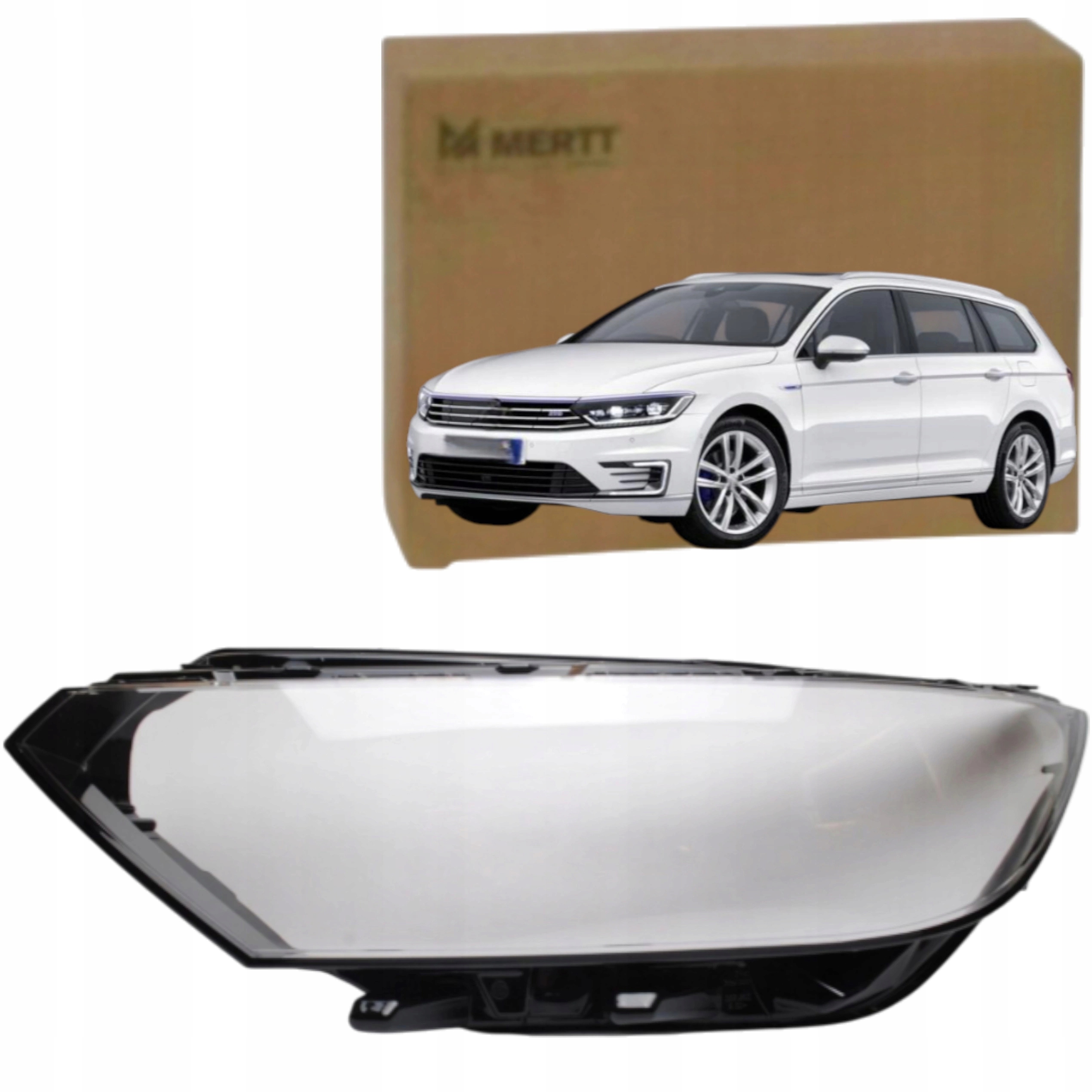 Levé Sklo světlometu předního světla Volkswagen Passat B8 2016-2019