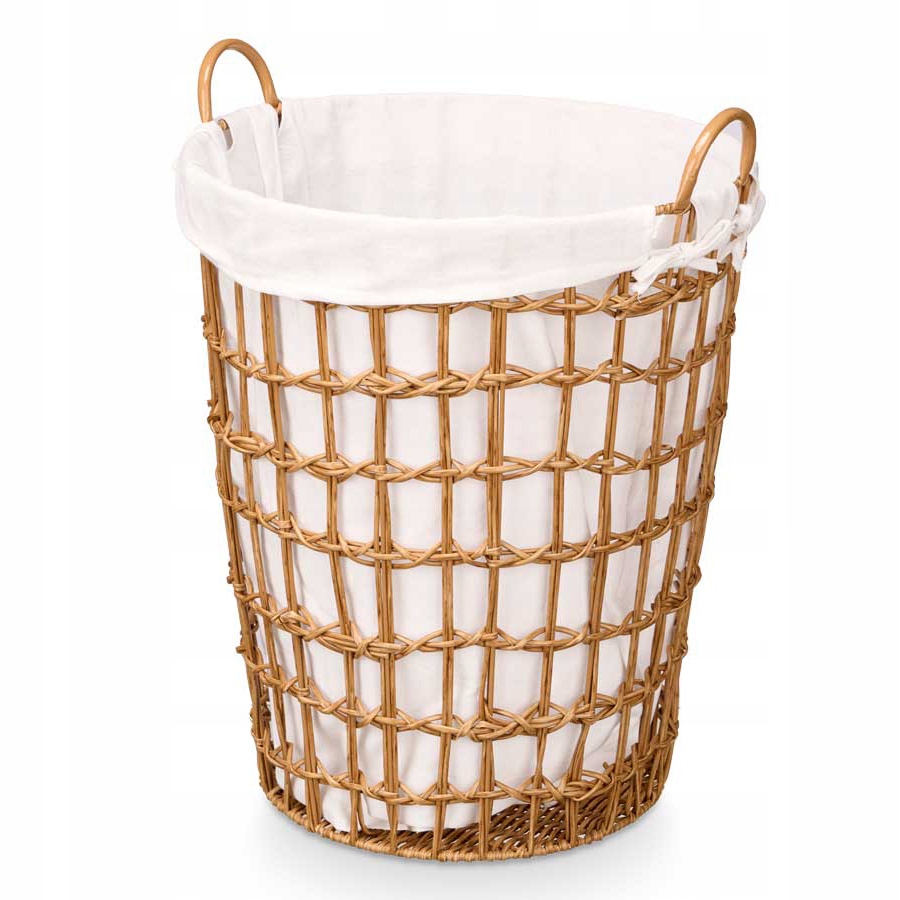 Kôš Na Bielizeň S Držadlami Pletený Plast 43X46X59 CM Bronzový