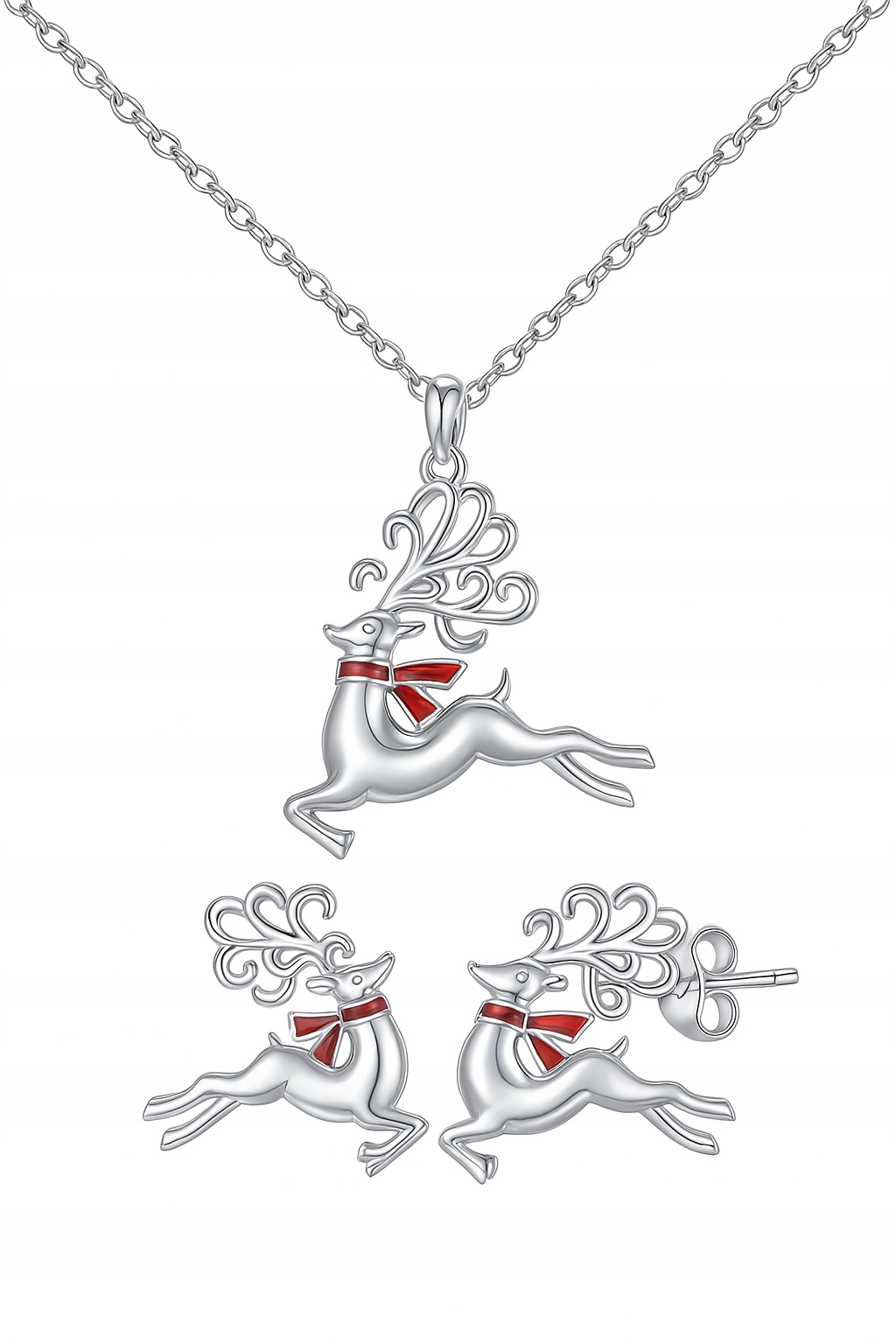 Stříbrný komplet pro ženu rhodiovaný sob set na Vánoce stříbro 925