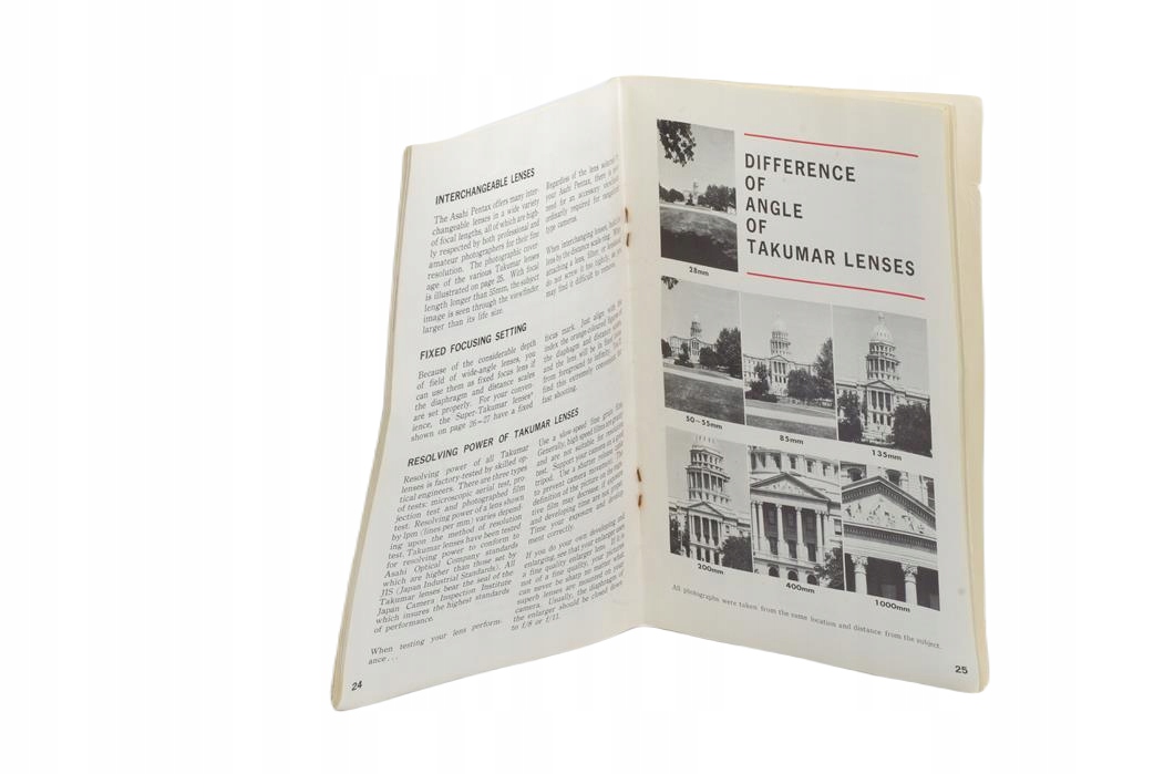 ASAHI PENTAX SP 500 -fabryczna instrukcja-katalog w jęz.angielski Model ASAHI PENTAX SP 500