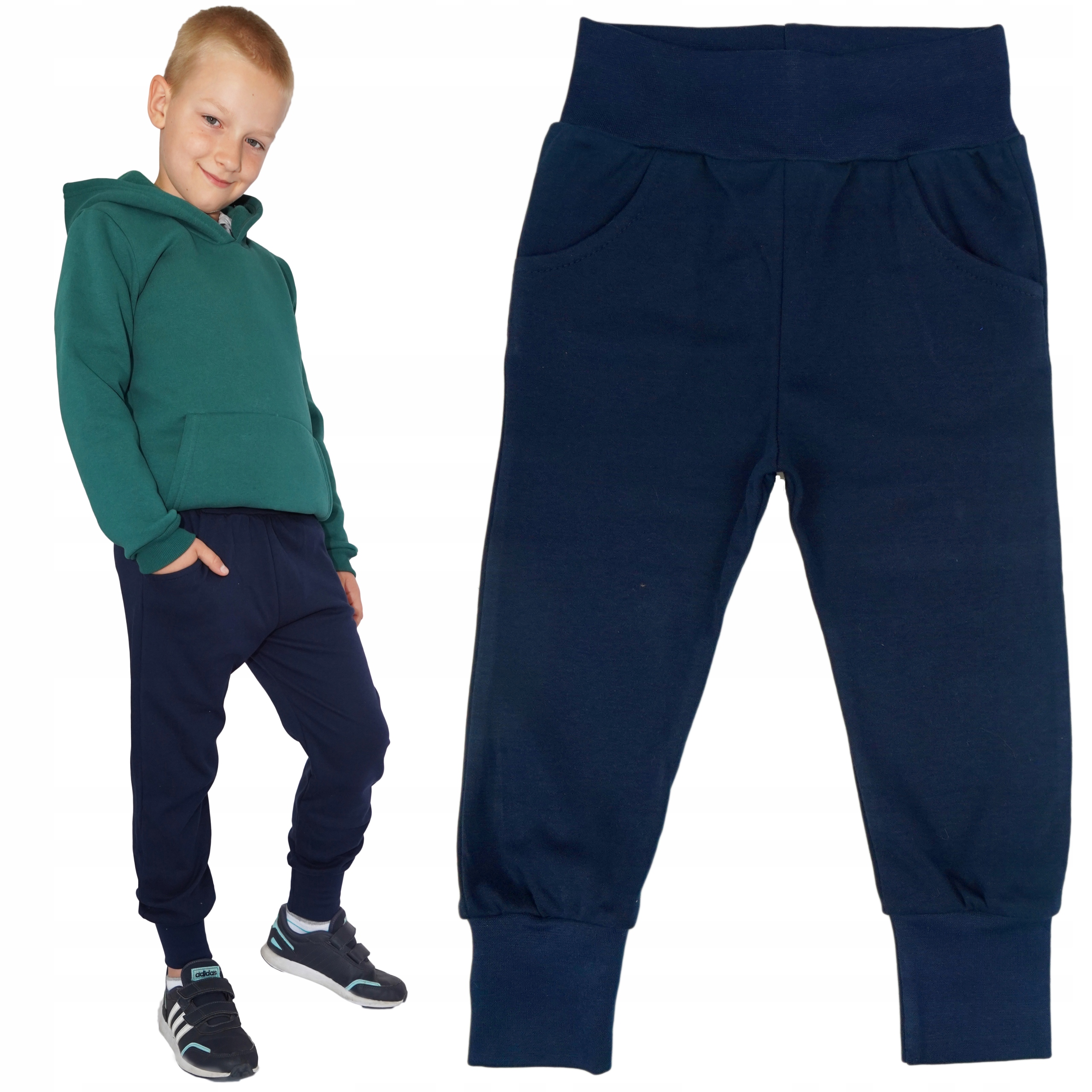 Granatowe spodnie chłopięce wiosna jesień 98 ROBIK Marka ROBIK