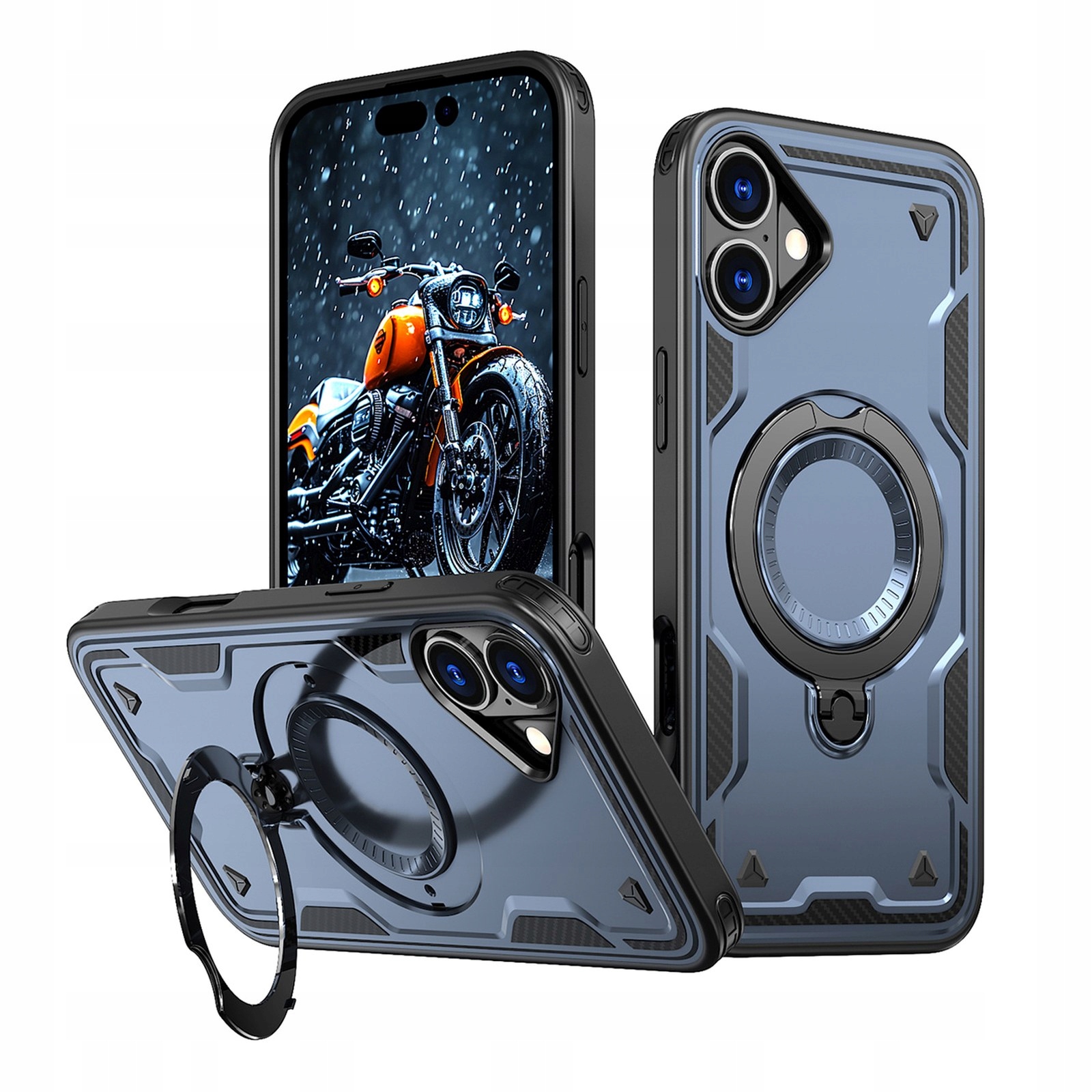 Etui Hybrid Armor Trendy z MagSafe na iPhone 16 niebieskie Hurtel
