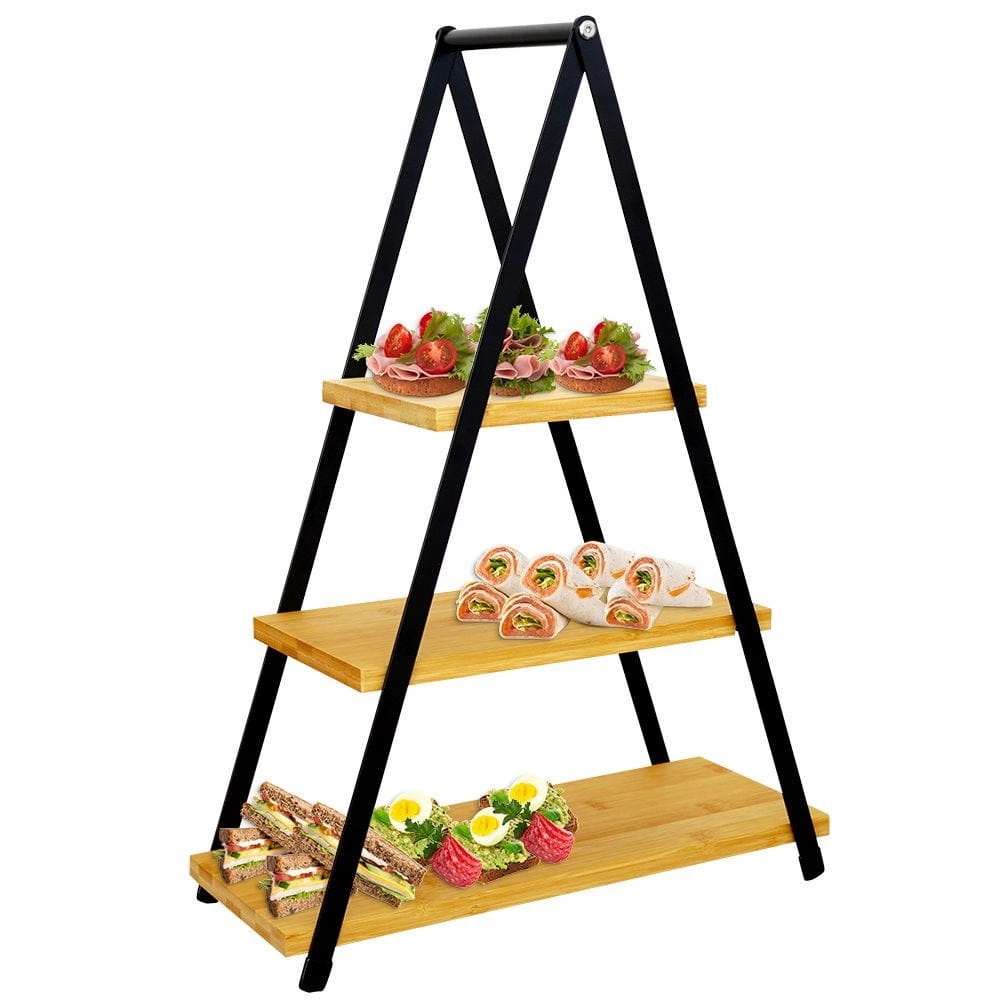 Podnos bambusová na ovoce, sušenky 3-patrové 53 cm