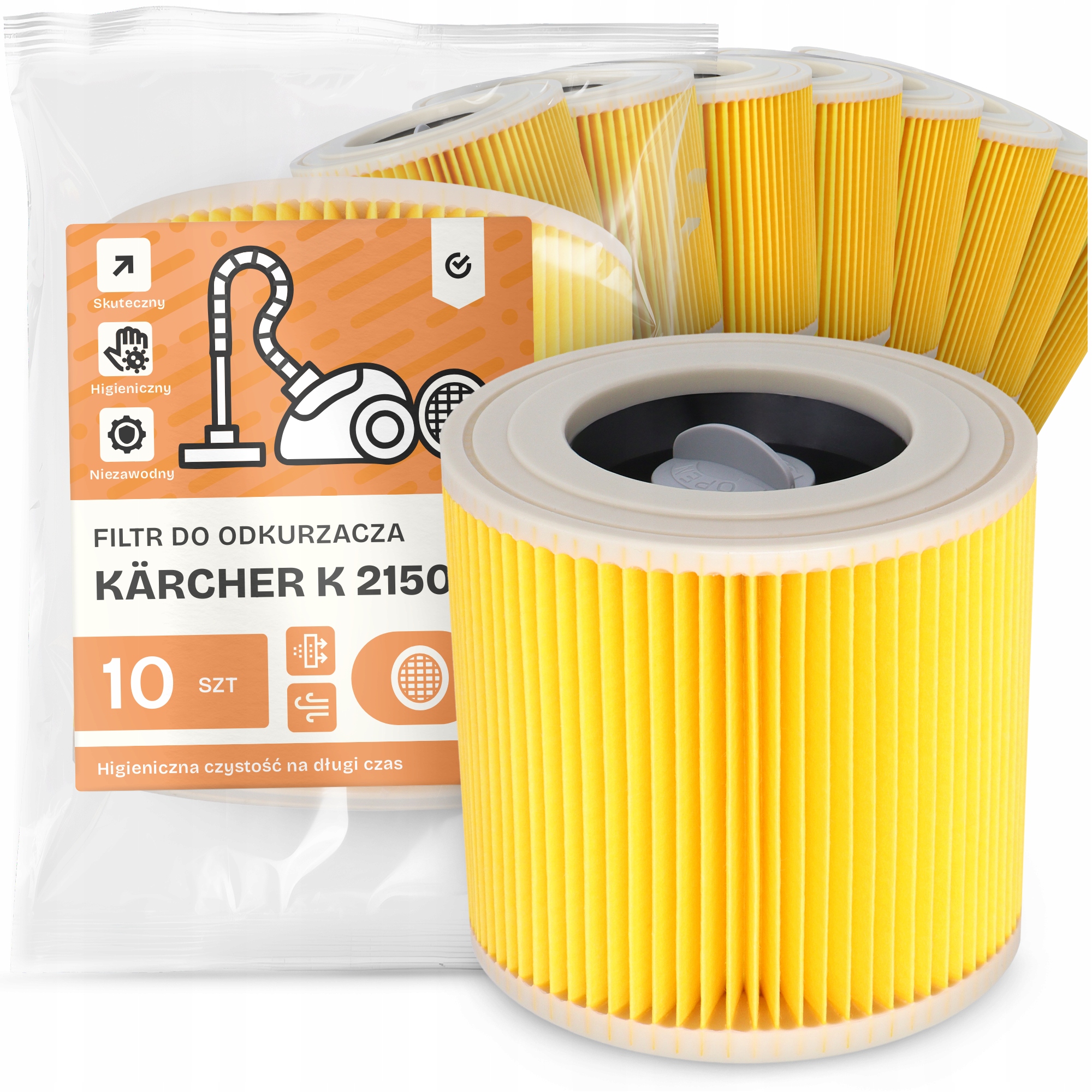 10 x Filtr Pro Vysavač Kärcher K 2150 Vzduch Výkonný Náhradník Em-w