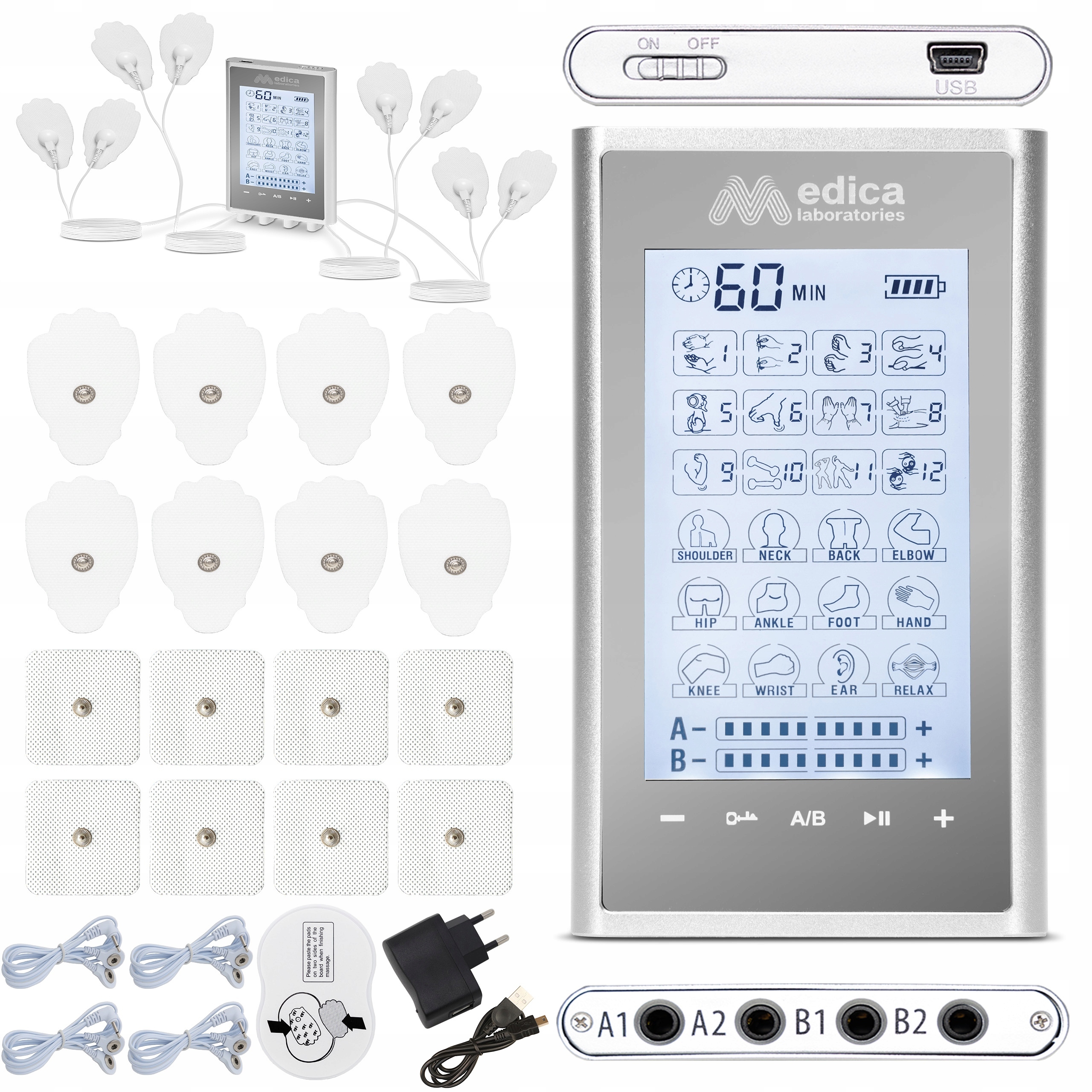 Elektrostymulator Tens Ems Masażer Elektrody