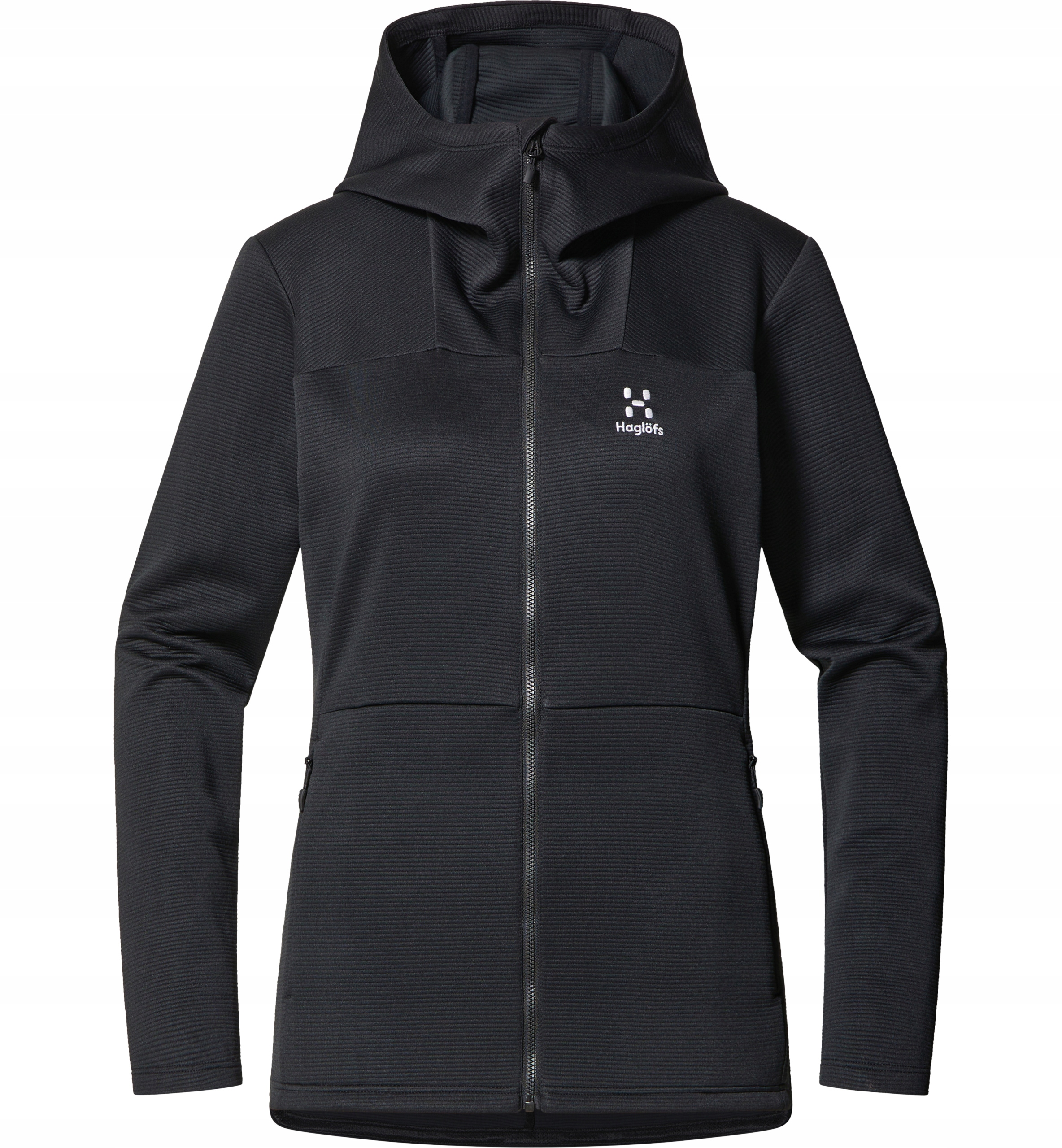 W Mikina Haglöfs Willow Mid Hood dámská barva: černá, velikost: XL