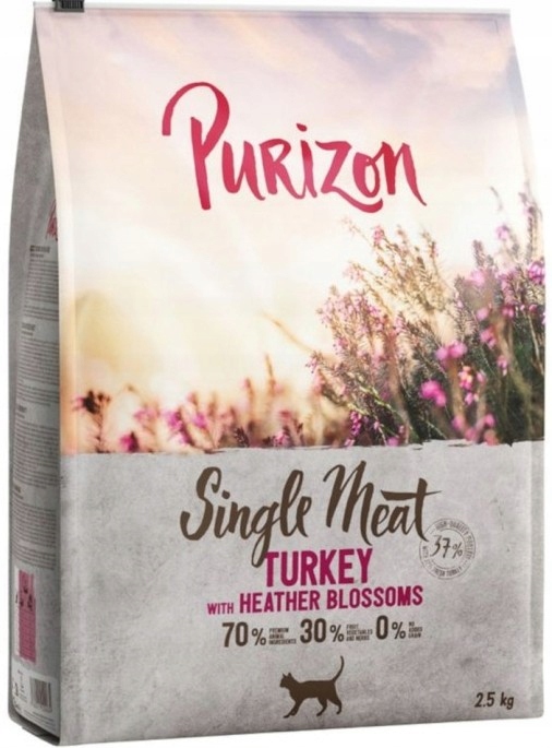 Sucha Karma Dla Kota Purizon Single Meat Indyk Z Kwiatem Wrzosu 2,5kg