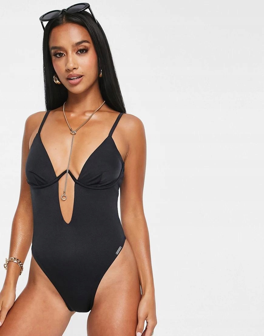 Free Society CZARNY STRÓJ KĄPIELOWY NH8 shd L Rozmiar L