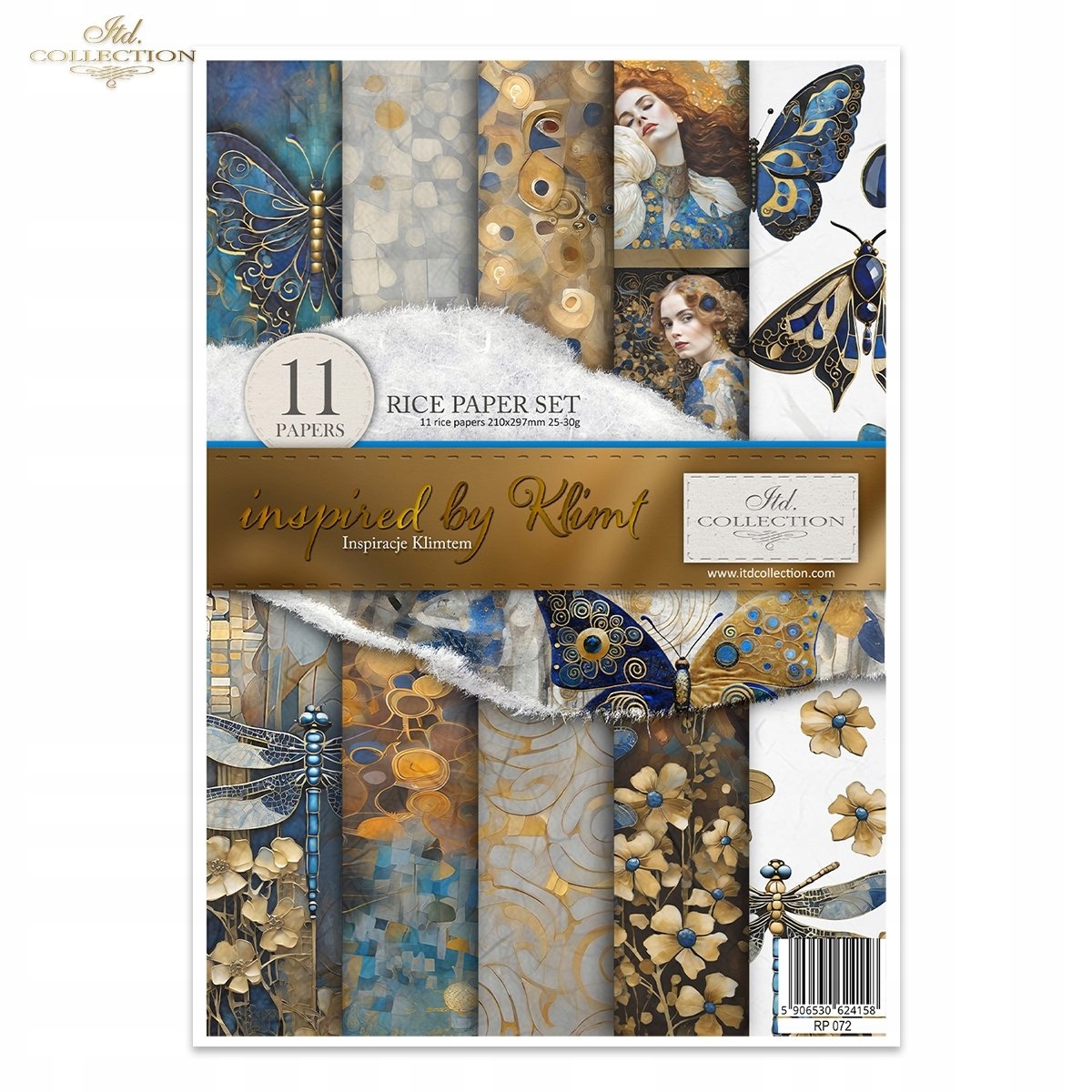 Sada 11 rýžových papírů A4 pro decoupage RP072 Inspired by Klimt
