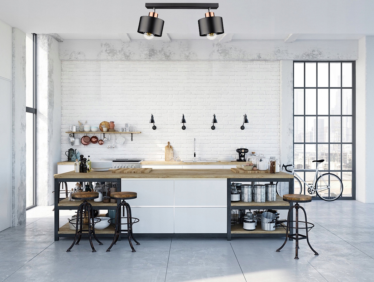 LAMPA WISZĄCA SUFITOWA ŻYRANDOL PLAFON LED Kolor czarny miedziany