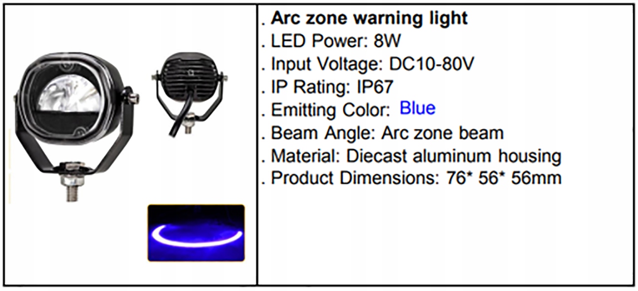 LAMPA BLUE ARC LED BEZPIECZEŃSTWA WÓZEK WIDŁOWY Producent części Promaster