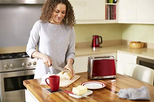 RUSSELL HOBBS Toster Luna Stalowy Czerwony 2 Kromki 1550W — miniatura 7