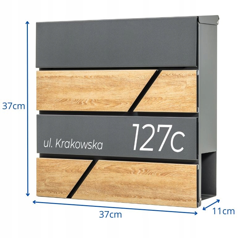 SKRZYNKA NA LISTY POCZTOWA Z ADRESEM NAPISEM NUMEREM DOMU IMITACJA DREWNA Marka Verda