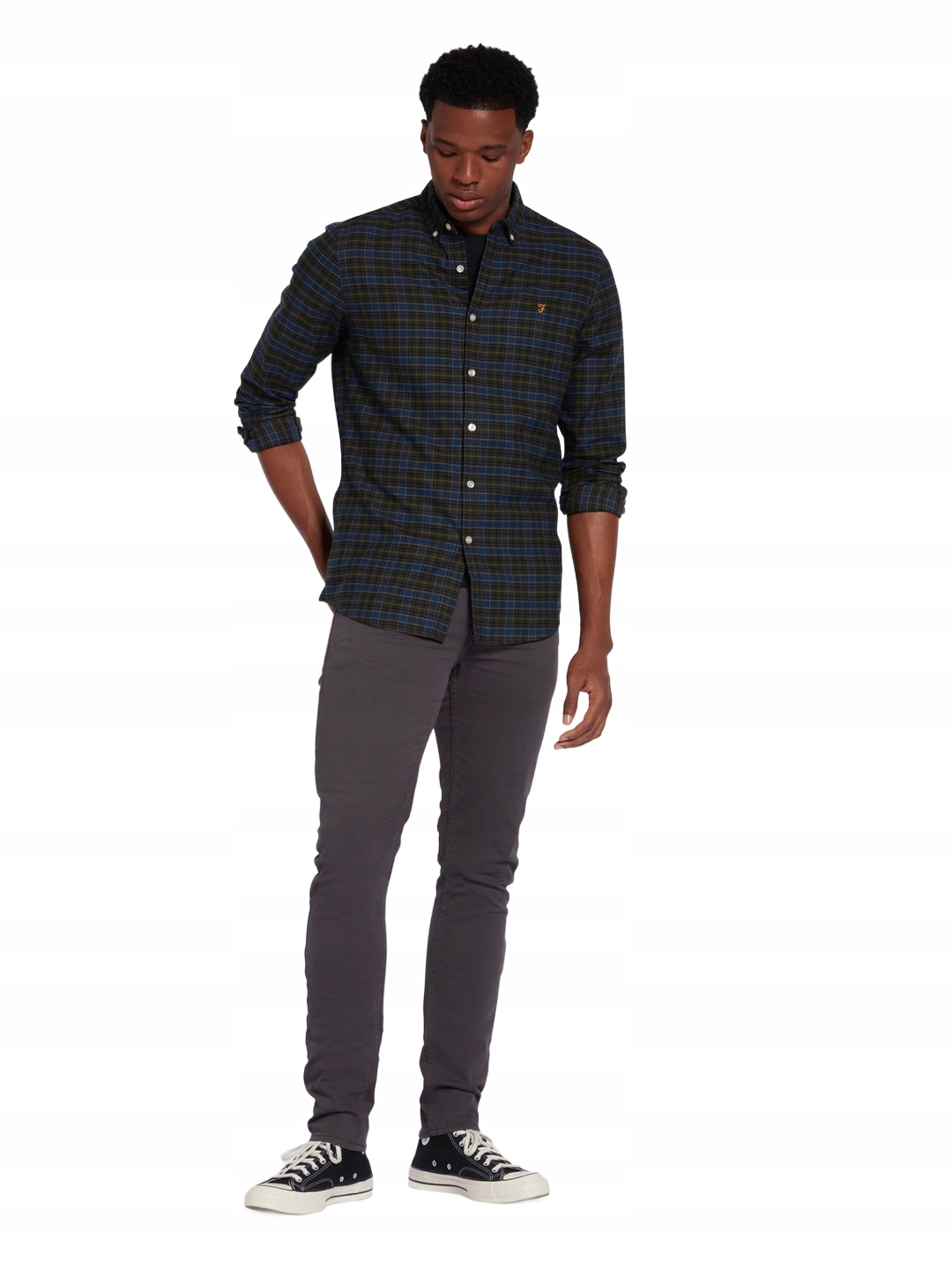 Farah Černé Kalhoty Casual Jednoduché S Ozdobnými Cvočky 28/30 6BA